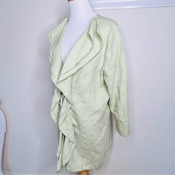 Willow Linen Pistachio Green Top Size Large - Picture 10 of 13